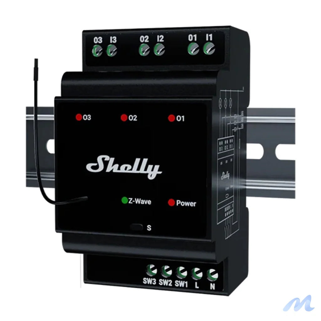 Shelly Qubino Wave Pro 3 Z-Wave 3 channel DIN rail relay