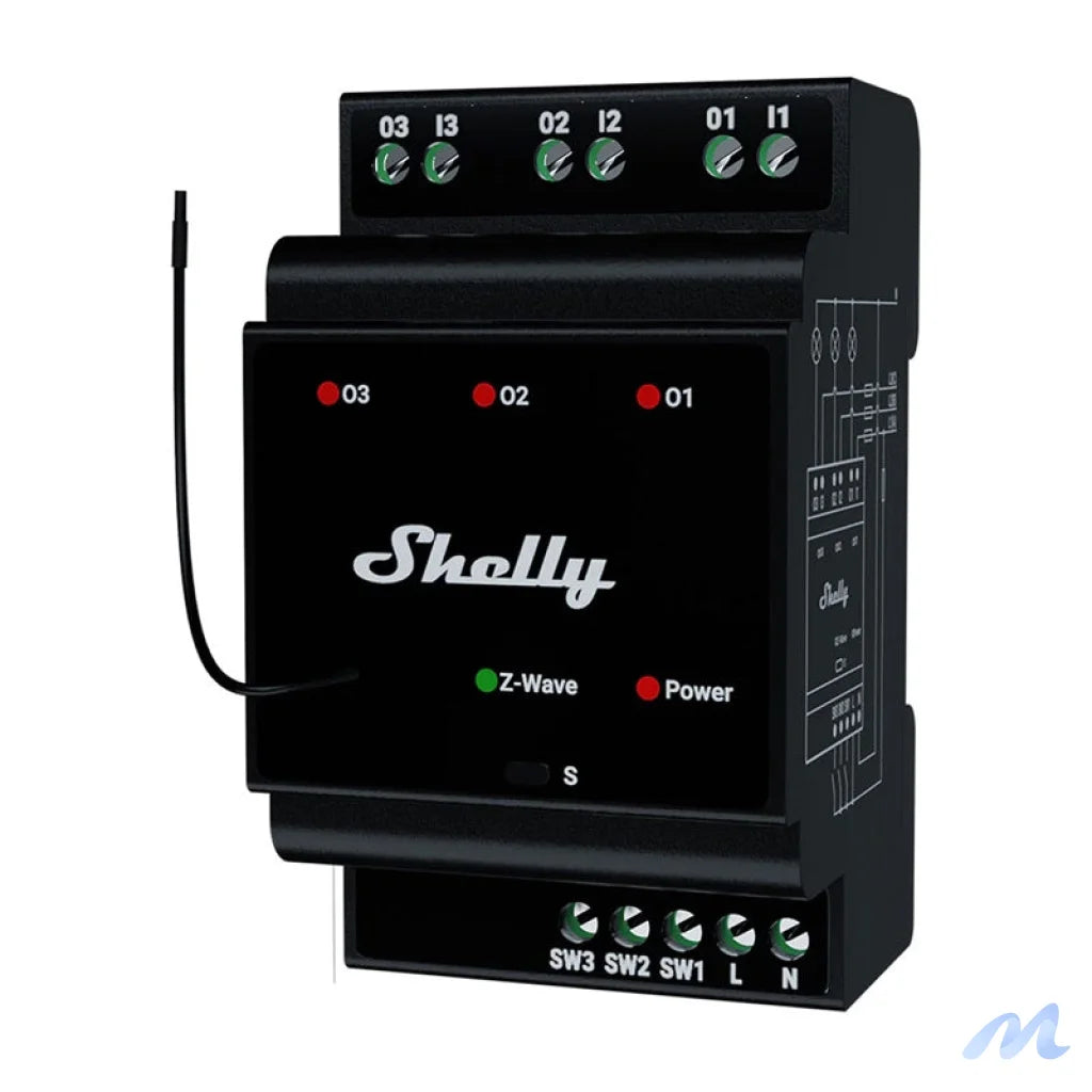 Shelly Qubino Wave Pro 3 Z-Wave 3 channel DIN rail relay