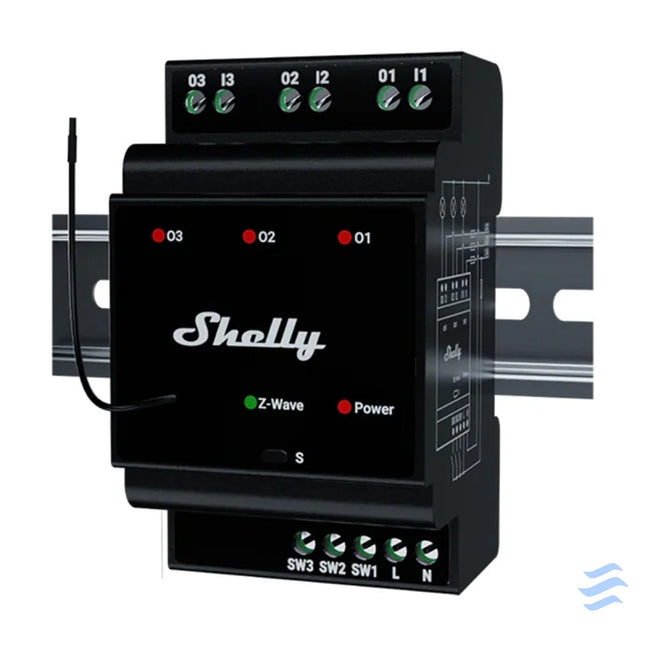 Shelly Qubino Wave Pro 3 Z Wave 3 channel DIN rail relay Smart controllers