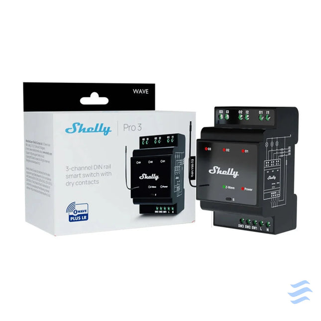Shelly Qubino Wave Pro 3 Z Wave 3 channel DIN rail relay Smart controllers