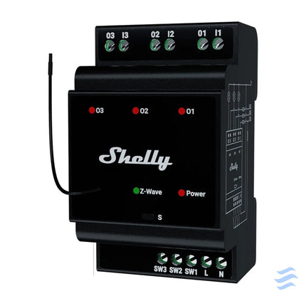 Shelly Qubino Wave Pro 3 Z Wave 3 channel DIN rail relay Smart controllers
