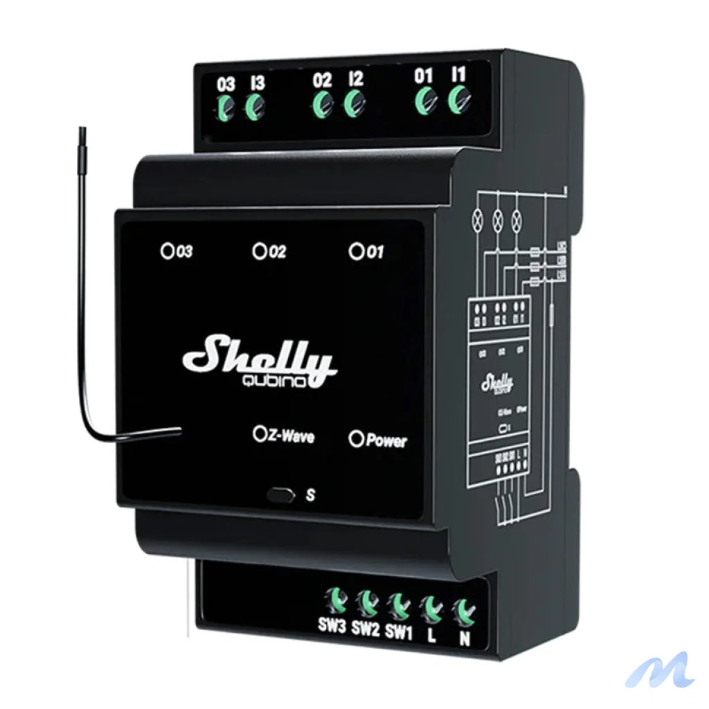 Shelly Qubino Wave Pro 3 Z-Wave 3 channel DIN rail relay