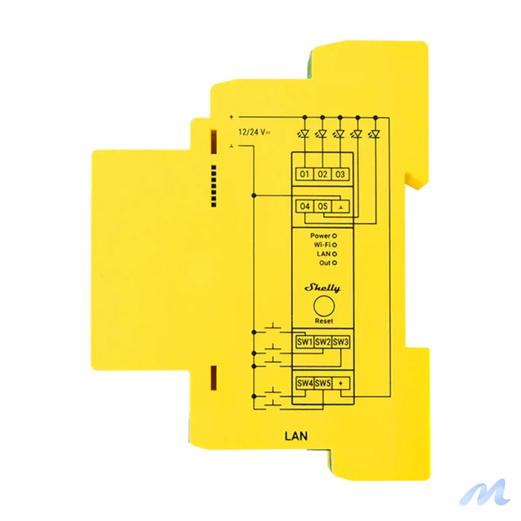 Shelly RGBWW Pro WiFi 5-Channel DIN Rail Lighting Controller