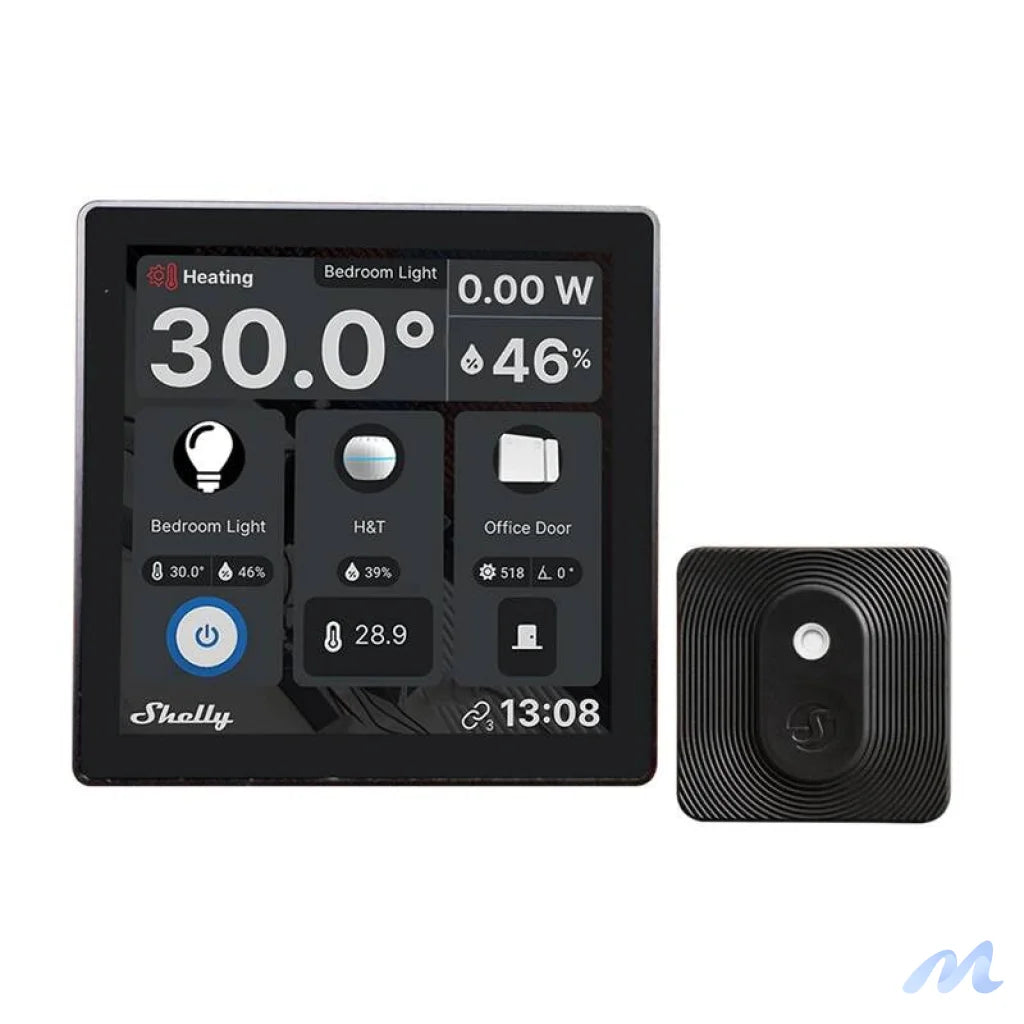 Shelly Wall Display WiFi/BLU (Black) + BLU H&T (Black) Set