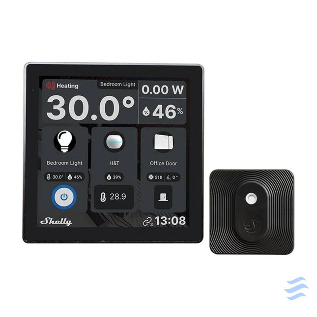 Shelly Wall Display WiFi/BLU (Black) + BLU H&T (Black) Set Control panels