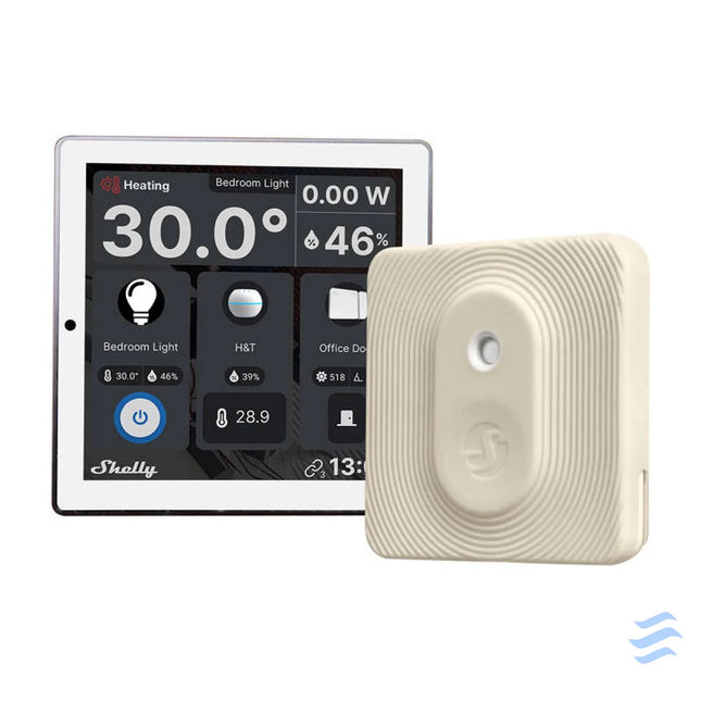 Shelly Wall Display WiFi/BLU (White) + BLU H&T (Ivory) Set Control panels