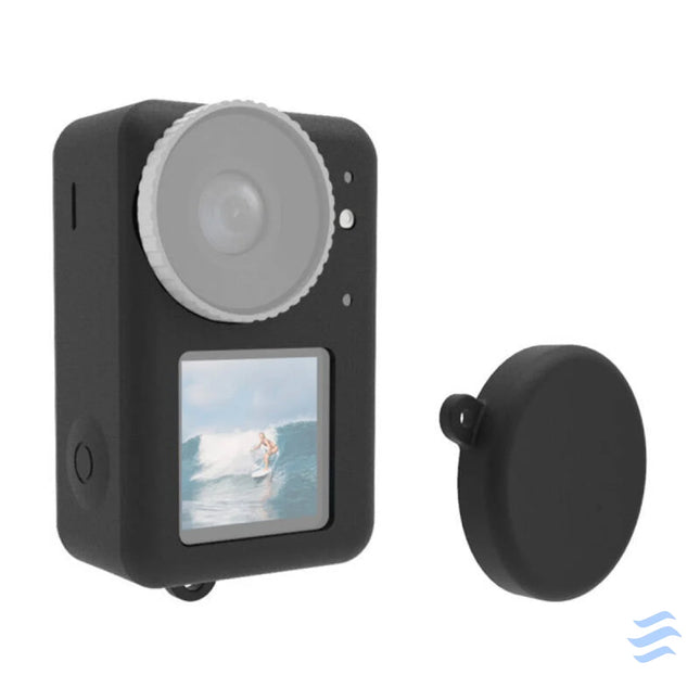 Silicone Puluz case for DJI Osmo Action 3 / 4 / 5 Pro with lens cover (black) For sports cameras