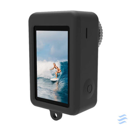 Silicone Puluz case for DJI Osmo Action 3 / 4 / 5 Pro with lens cover (black) For sports cameras