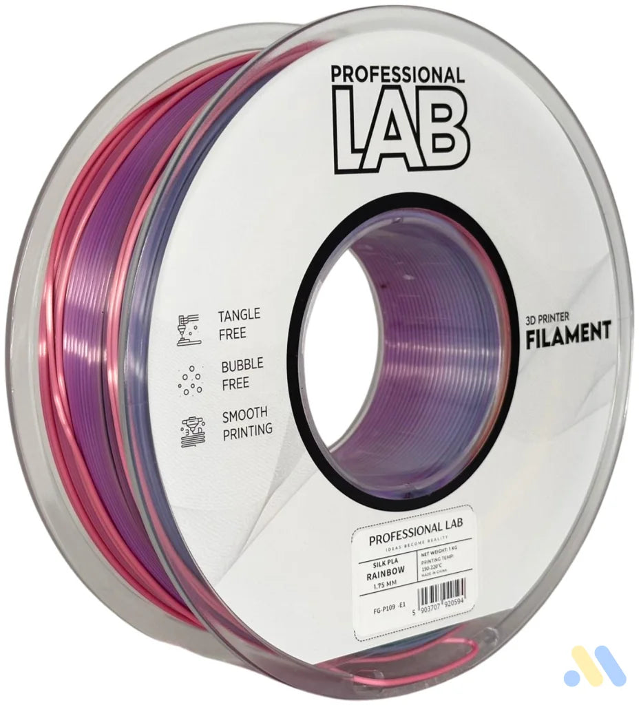 Silk PLA provides a smooth, glossy, silk-like finish. It's aesthetically appealing and perfect for decorative models or display prints.