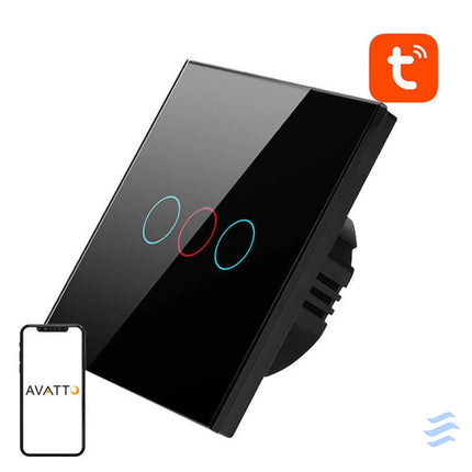 Smart Light Switch WiFi Avatto TS02 EU B3 3 Way TUYA (black) Switches