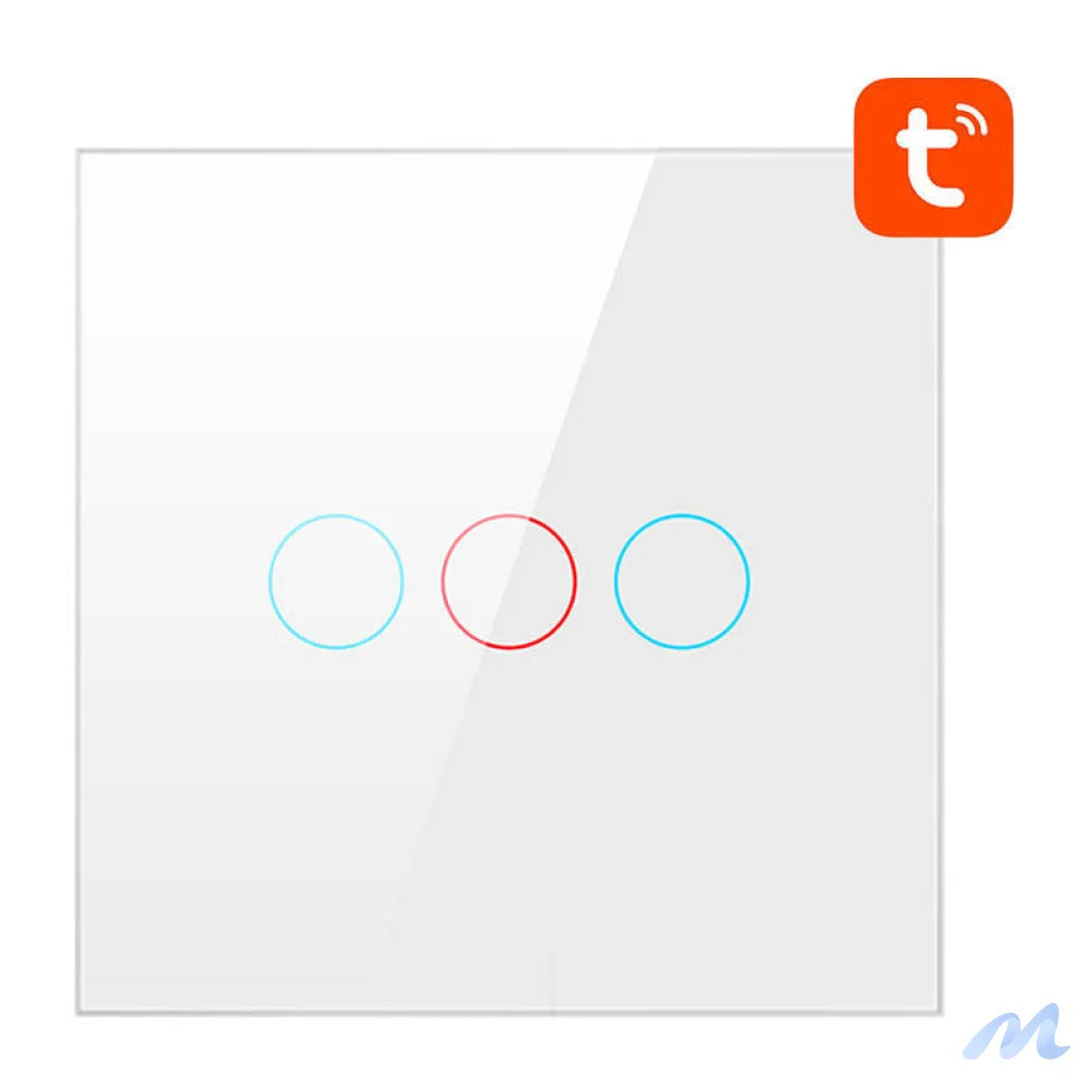 Smart Light Switch WiFi Avatto TS02-EU-W3 3 Way TUYA (white)