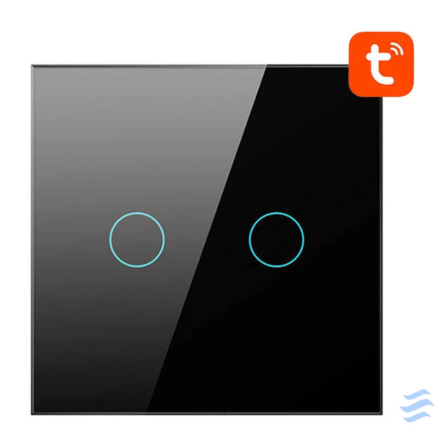 Smart Light Switch ZigBee Avatto LZTS02 EU B2 2 Way No Neutral TUYA (black) Switches