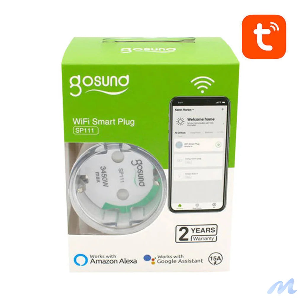 Smart plug WiFi Gosund SP111 3680W 16A, Tuya 2-pack