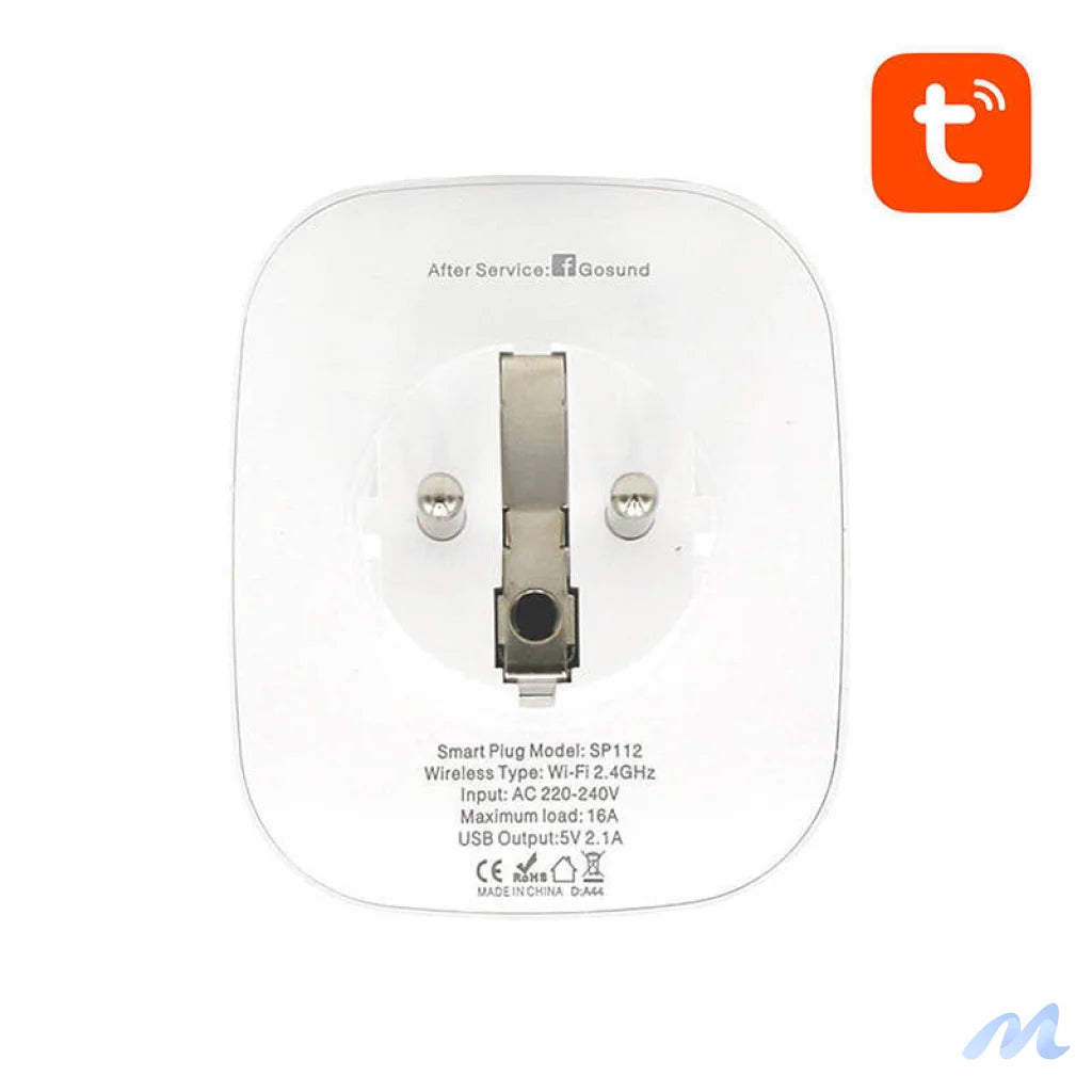 Smart plug WiFi Gosund SP112 2xUSB, 16A, Tuya