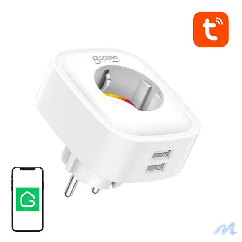 Smart plug WiFi Gosund SP112 2xUSB, 16A, Tuya