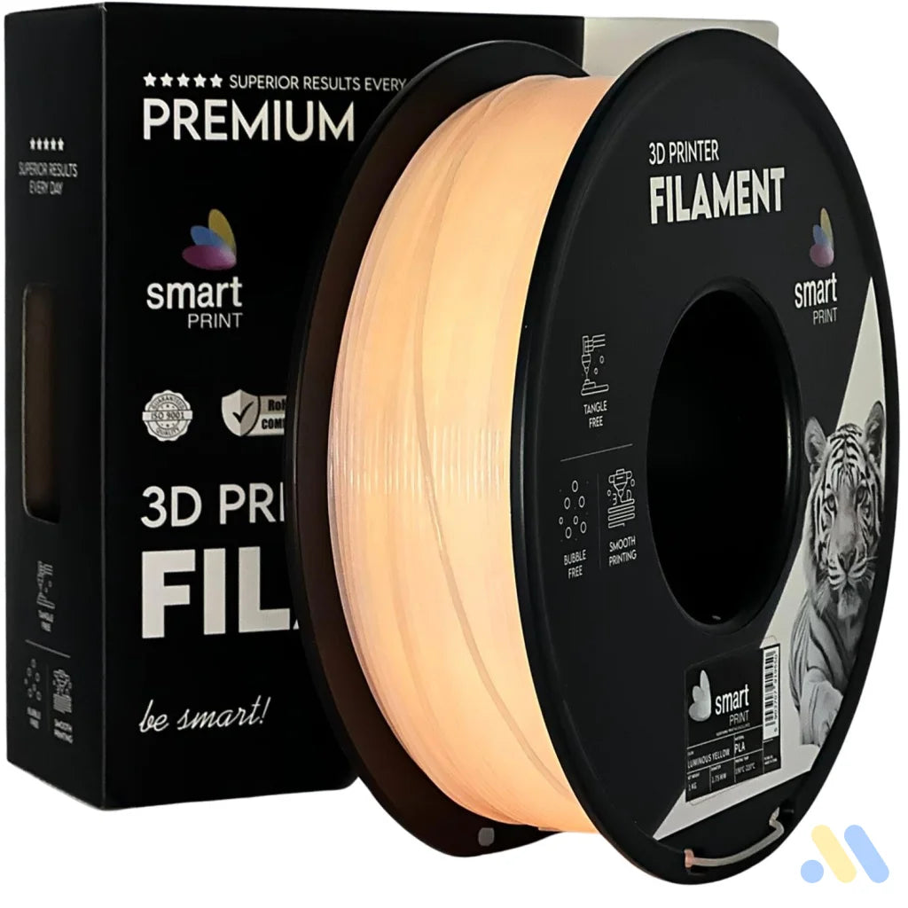 Smart Print PLA is easy to use, great for beginners. It prints smoothly with strong layer adhesion and minimal warping. Special inhibitors boost durability and color, making it ideal for everyday prints.
