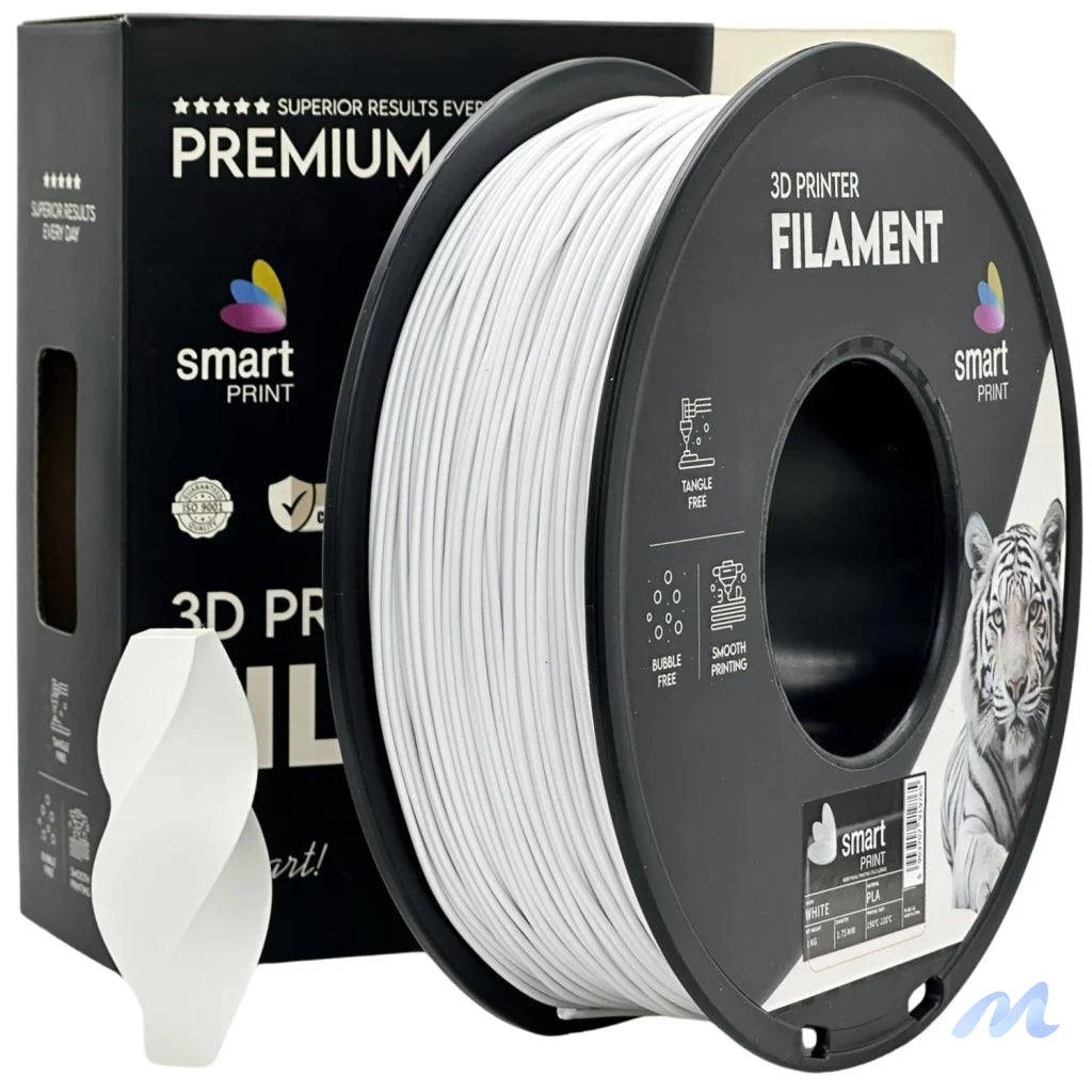 Smart Print PLA is easy to use, great for beginners. It prints smoothly with strong layer adhesion and minimal warping. Special inhibitors boost durability and color, making it ideal for everyday prints.