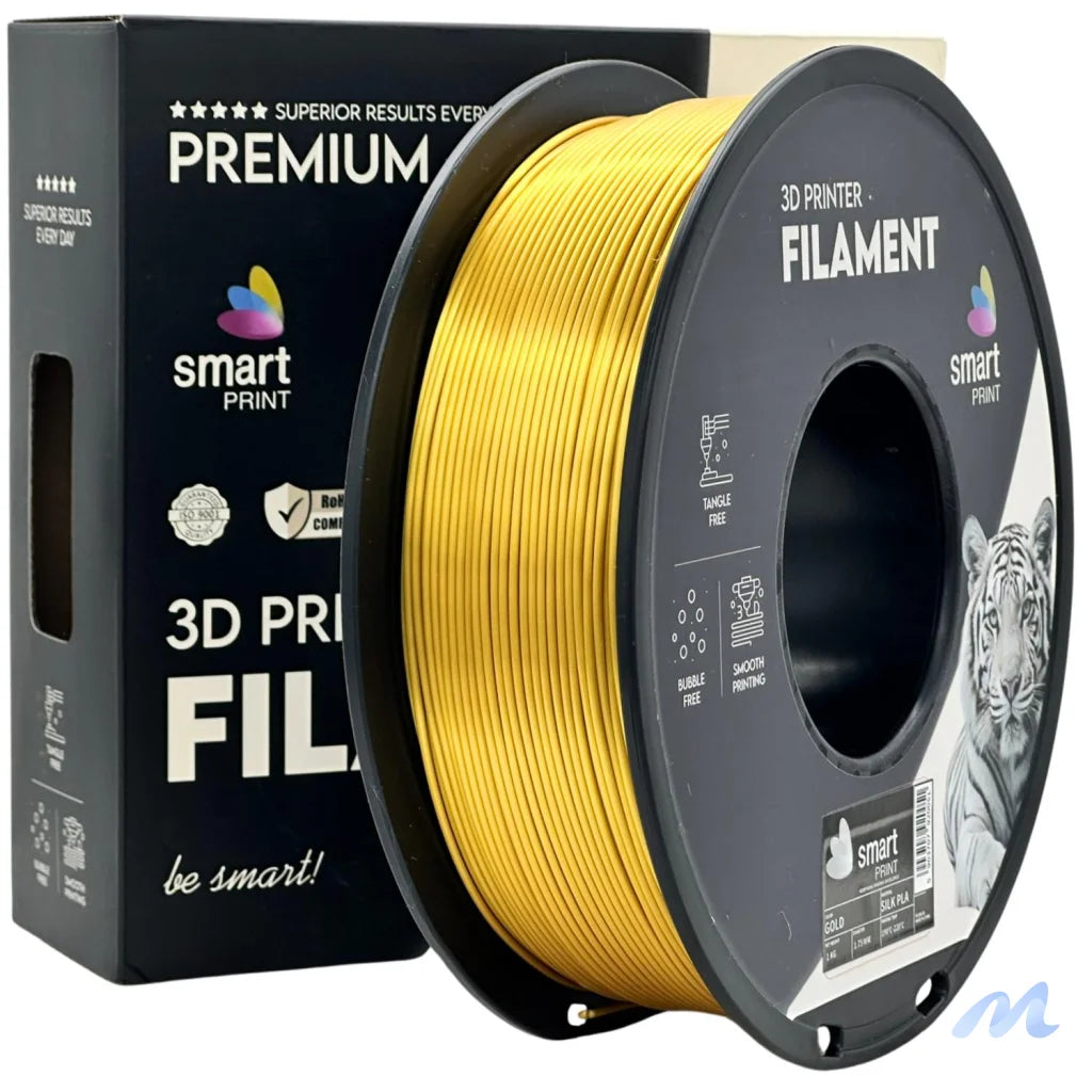Smart Print Silk PLA offers a glossy, silk-like finish for eye-catching results. Special inhibitors enhance durability and color depth. Ideal for decorative models, art pieces, and display prints.