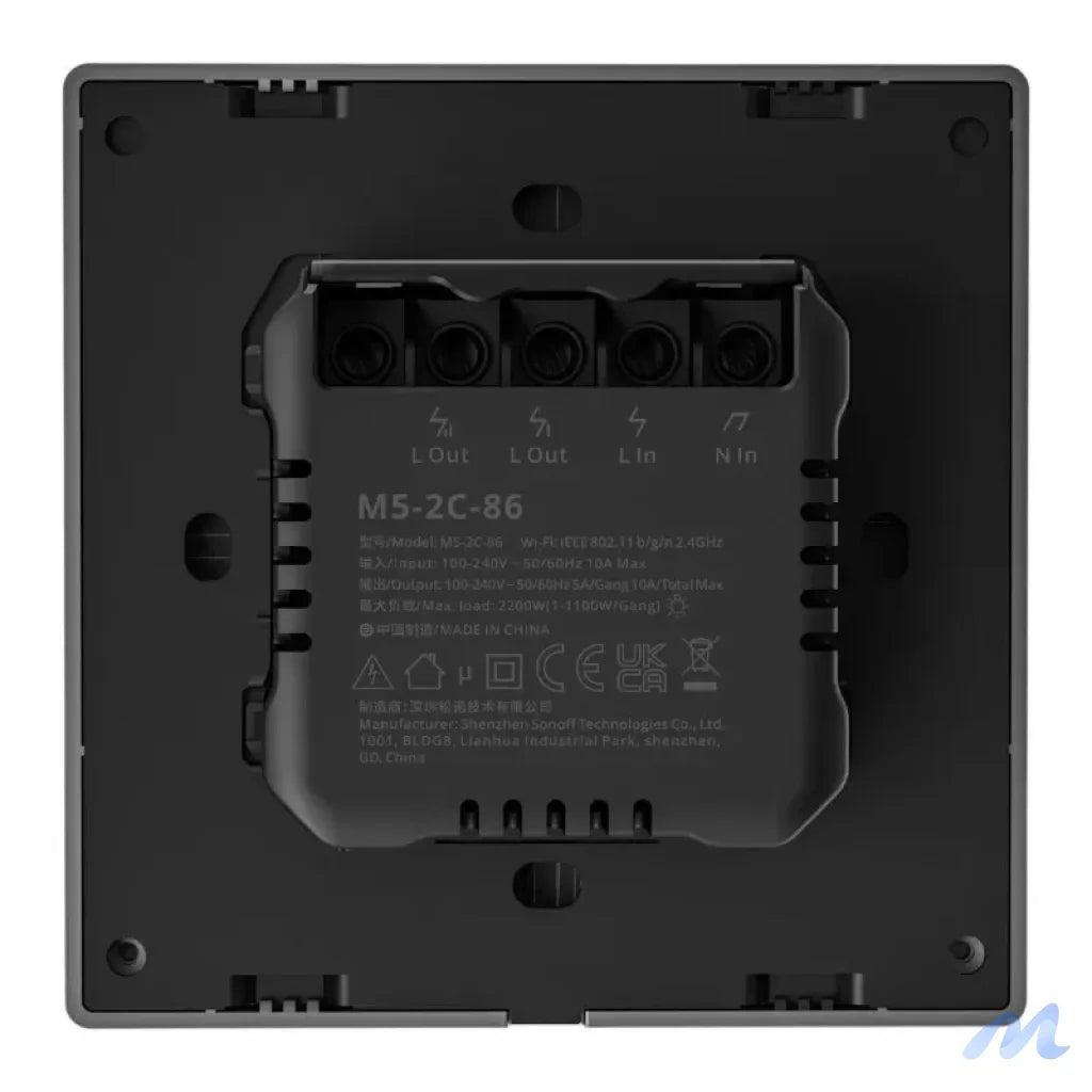 Smart Scene Wall Switch WiFi Sonoff M5 2C (2-channel)