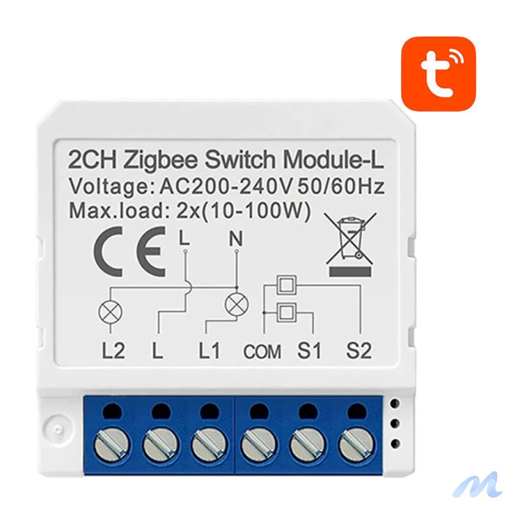 Smart Switch Module ZigBee Avatto LZWSM16-W2 No Neutral TUYA