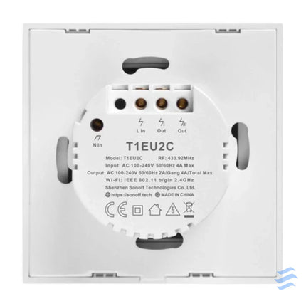 Smart Switch WiFi + RF 433 Sonoff T1 EU TX (2 channel) Switches