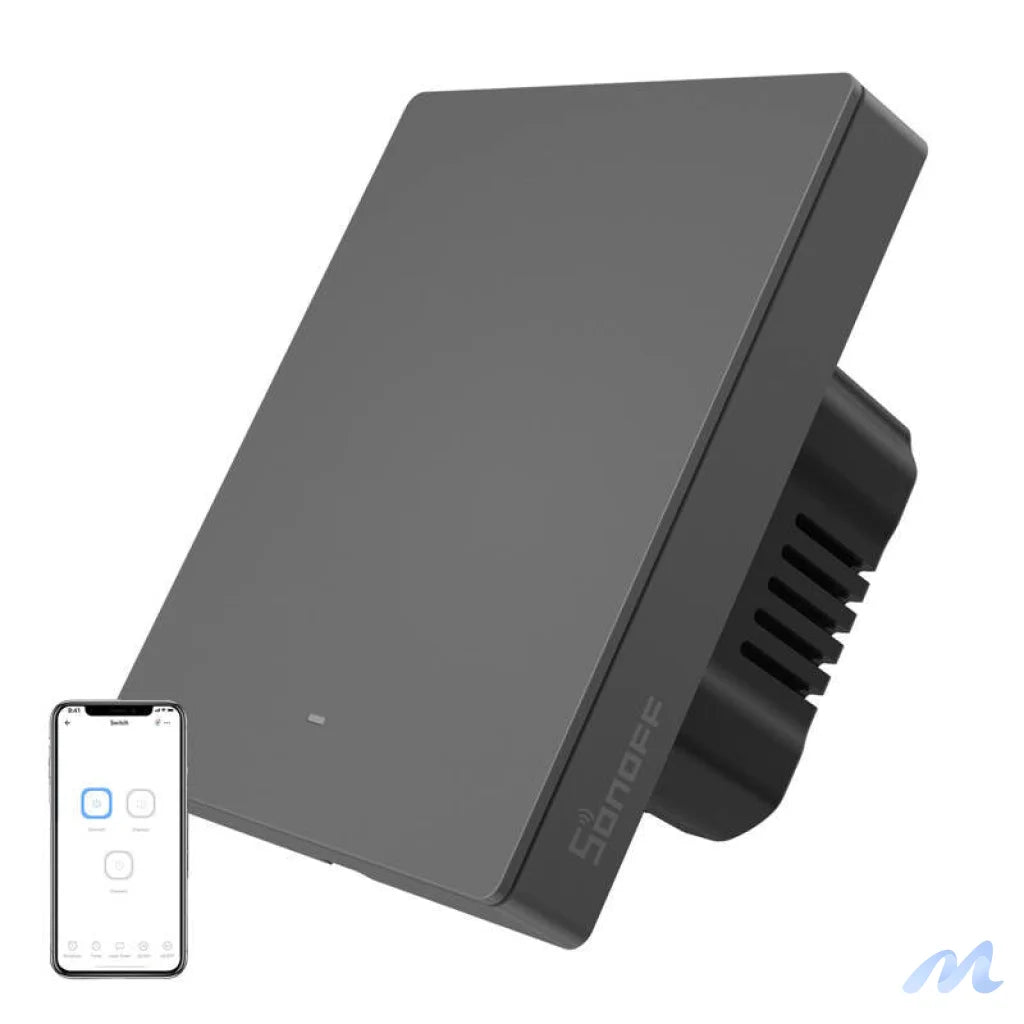 Smart WiFi wall switch SONOFF M5-1C-80 (1-channel, for frame, graphite)