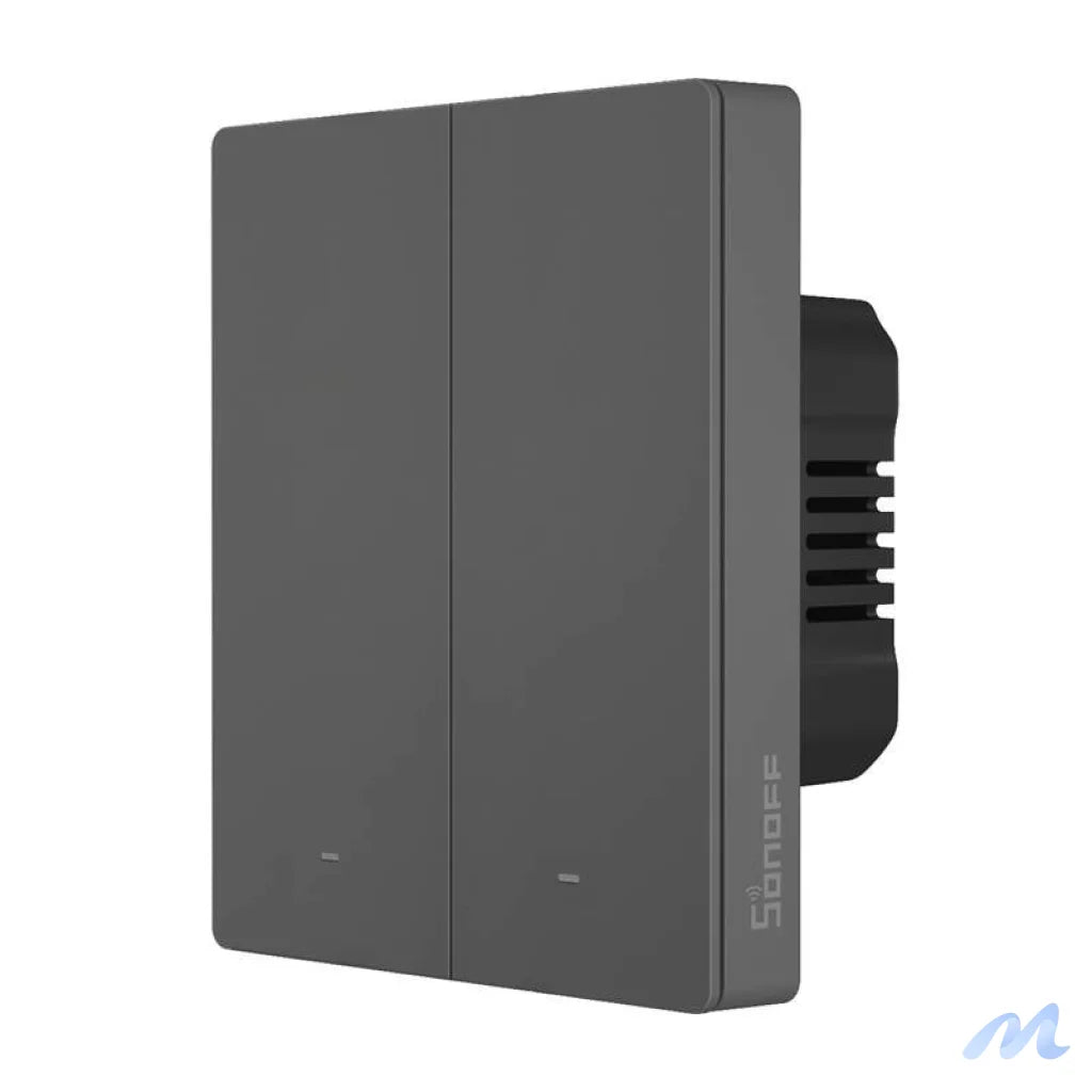 Smart WiFi wall switch SONOFF M5-2C-80 (2-channel, for frame, graphite)