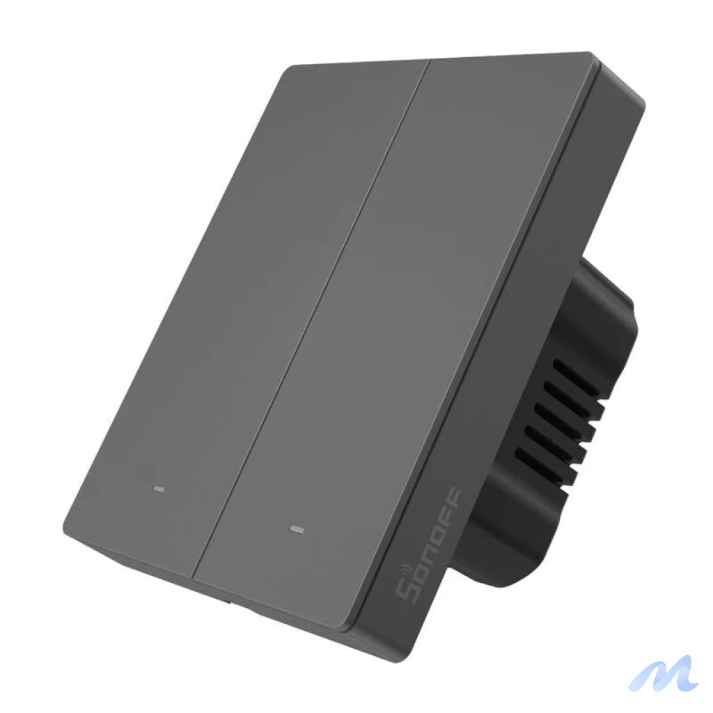 Smart WiFi wall switch SONOFF M5-2C-80 (2-channel, for frame, graphite)