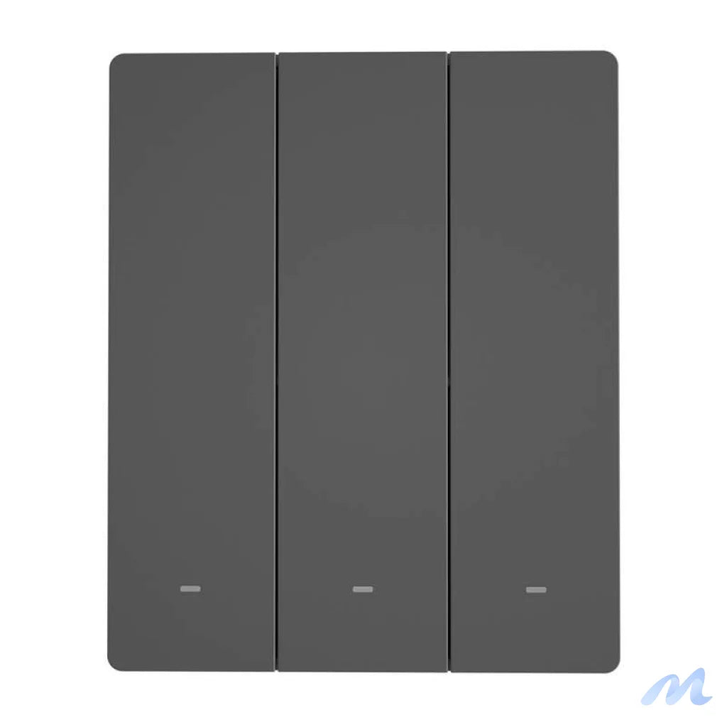 Smart WiFi wall switch SONOFF M5-3C-80 (3-channel, for frame, graphite)