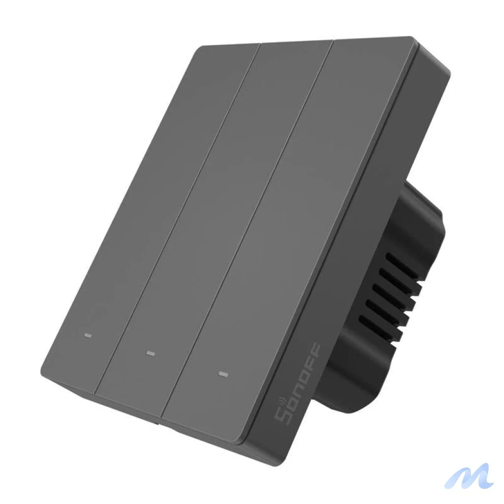 Smart WiFi wall switch SONOFF M5-3C-80 (3-channel, for frame, graphite)