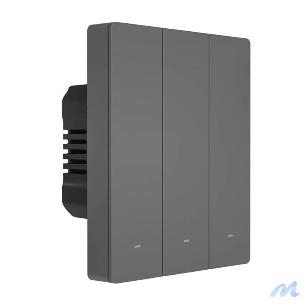 Smart WiFi wall switch SONOFF M5-3C-80 (3-channel, for frame, graphite)
