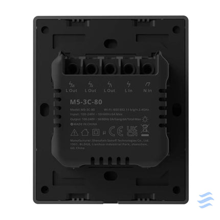 Smart WiFi wall switch SONOFF M5 3C 80 (3 channel for frame graphite) Switches