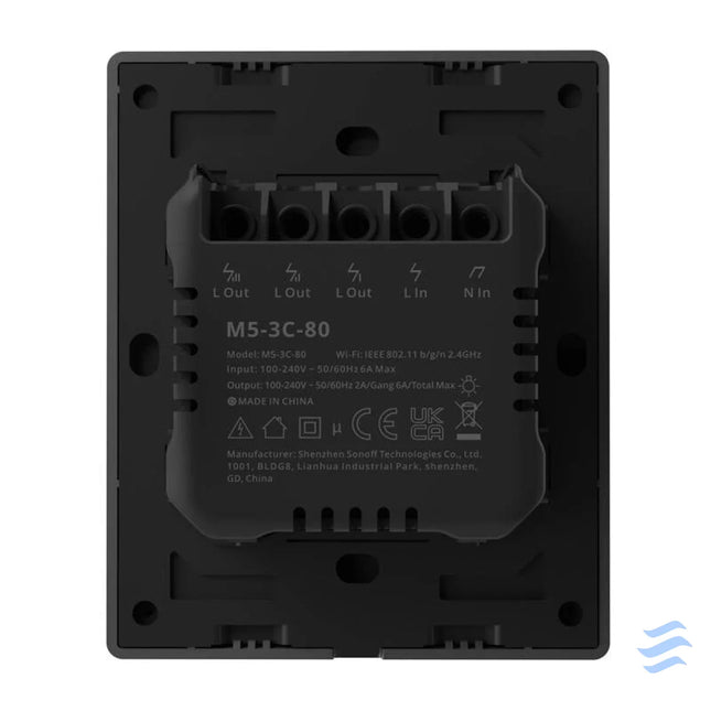 Smart WiFi wall switch SONOFF M5 3C 80 (3 channel for frame graphite) Switches
