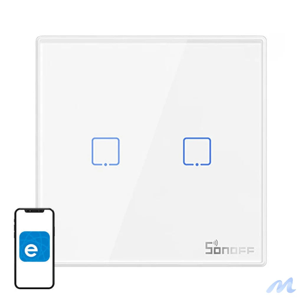 Smart Wireless Wall Switch Sonoff T2EU2C-RF 433MHz (2-channel)