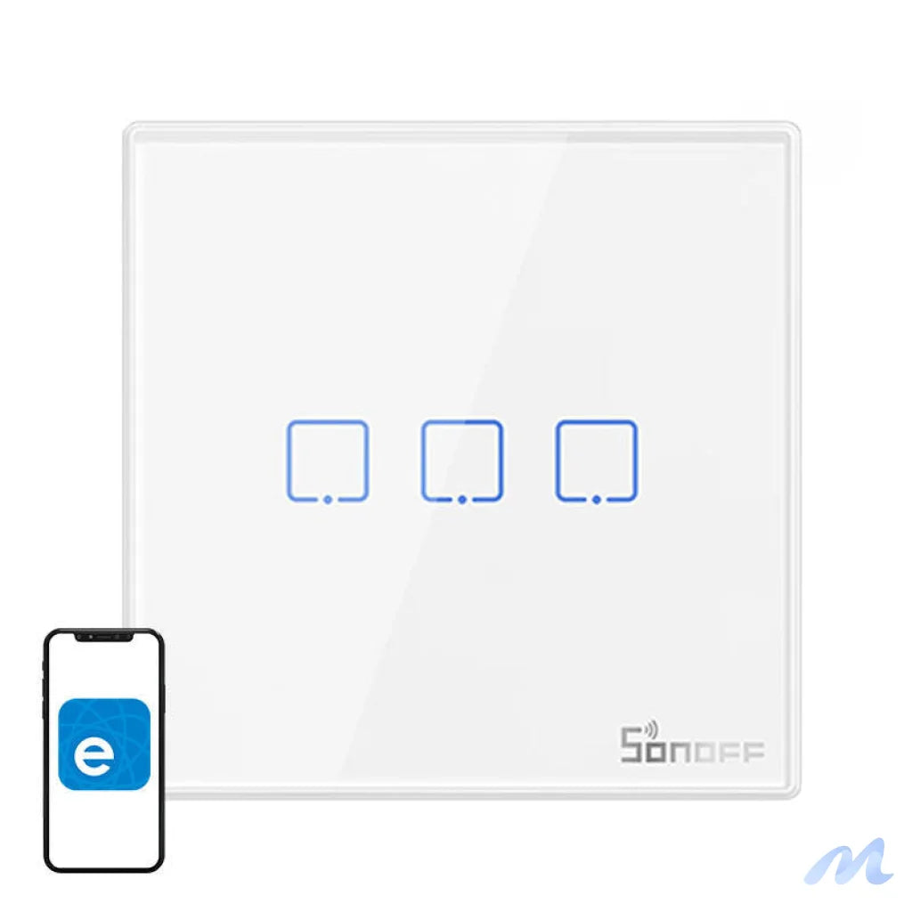 Smart Wireless Wall Switch Sonoff T2EU3C-RF 433MHz (3-channel)