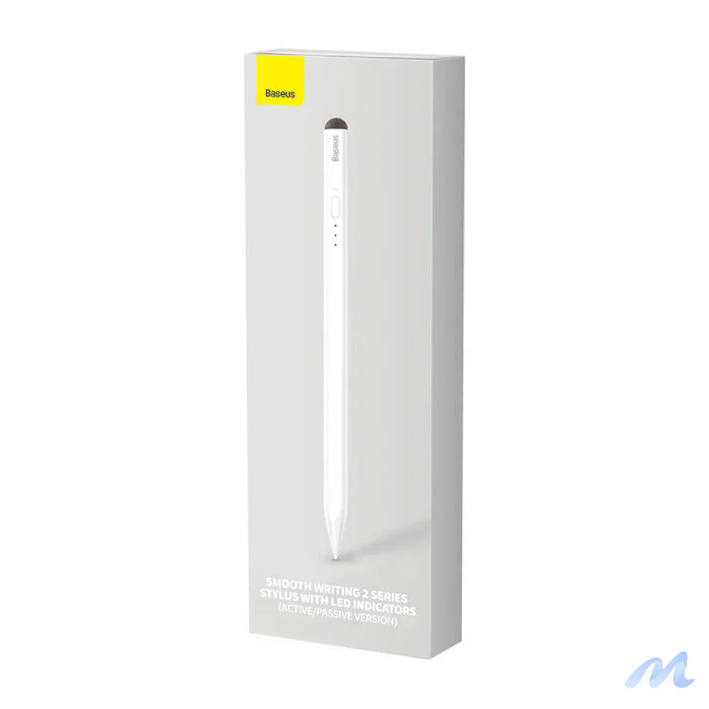 Smooth Writing Stylus with LED Indicators (Active+Passive) White