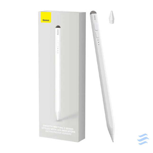 Smooth Writing Stylus with LED Indicators (Active + Passive) White Tablet styluses