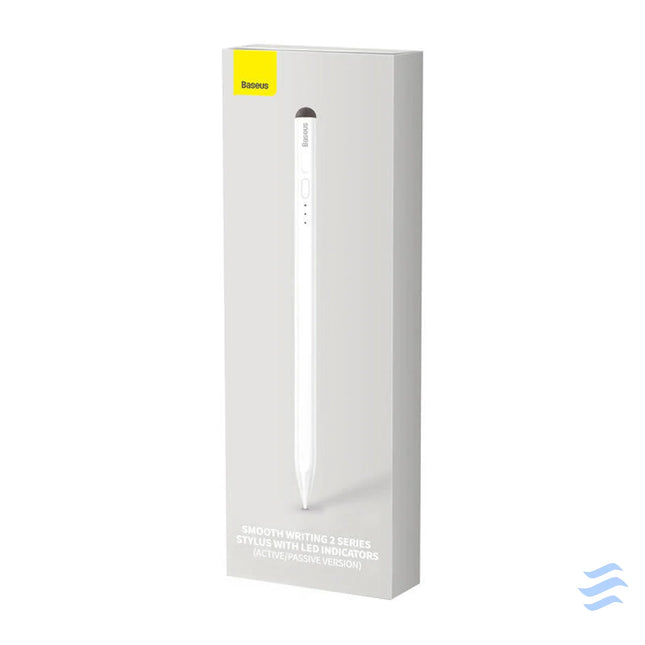 Smooth Writing Stylus with LED Indicators (Active + Passive) White Tablet styluses