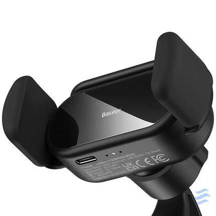 Solar Electric Car Phone Holder Baseus Steel Cannon Pro (Black) Phone holders