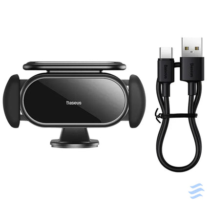 Solar Electric Car Phone Holder Baseus Steel Cannon Pro (Black) Phone holders