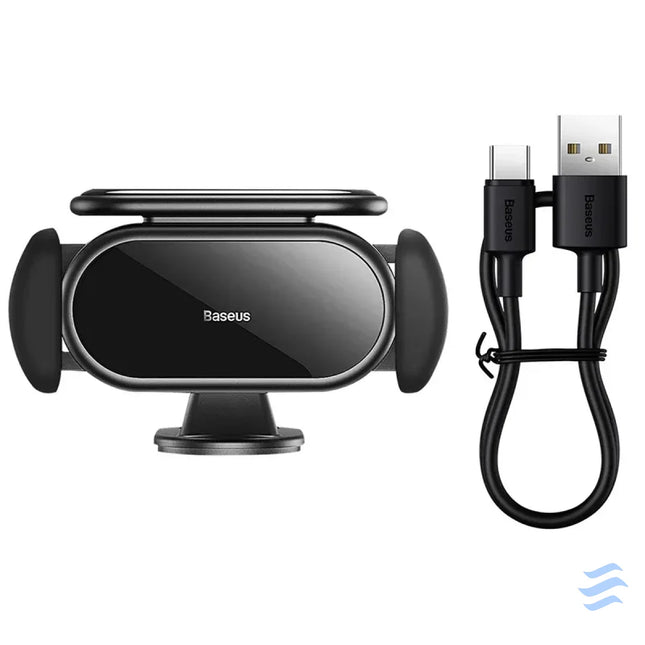 Solar Electric Car Phone Holder Baseus Steel Cannon Pro (Black) Phone holders