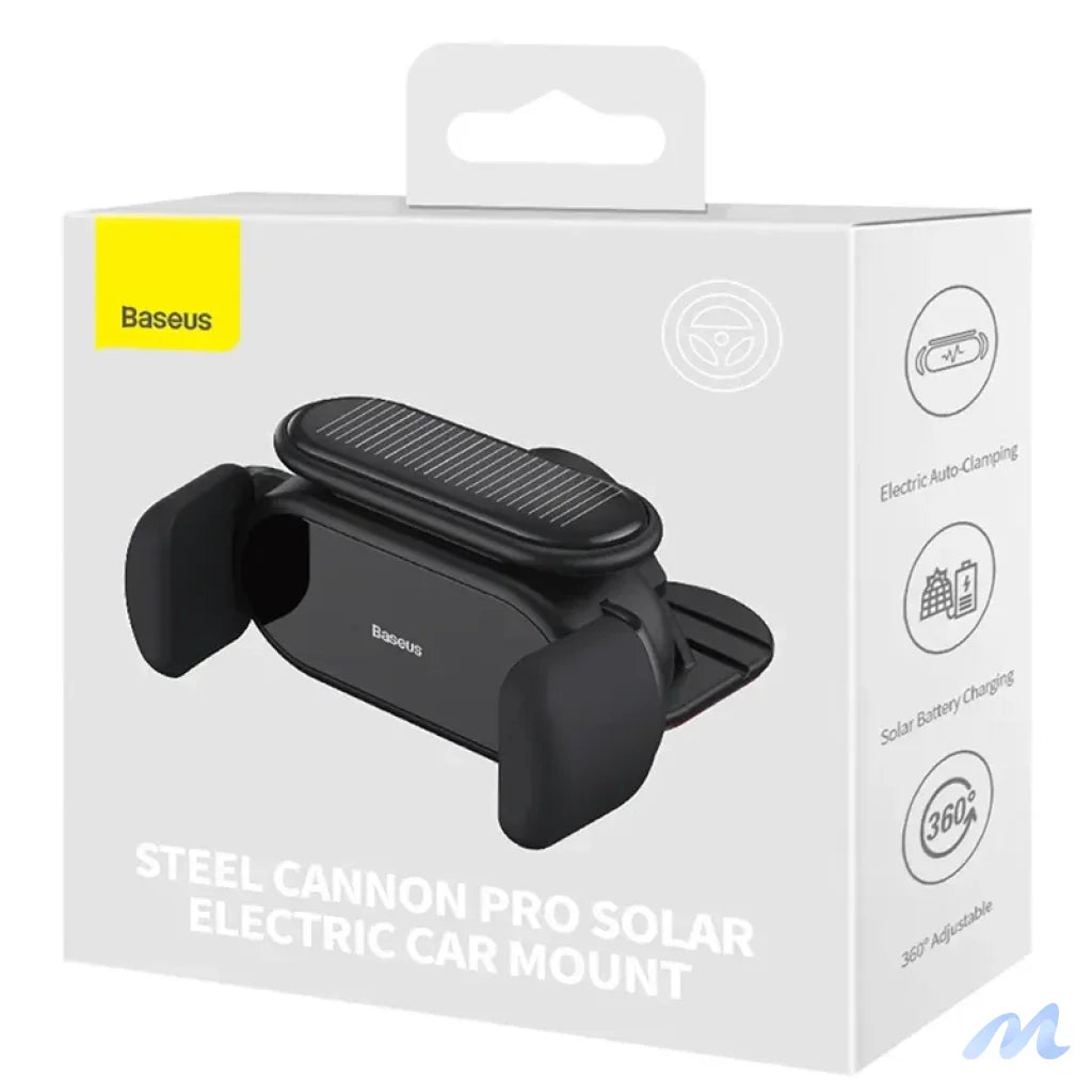 Solar Electric Car Phone Holder Baseus Steel Cannon Pro (Black)