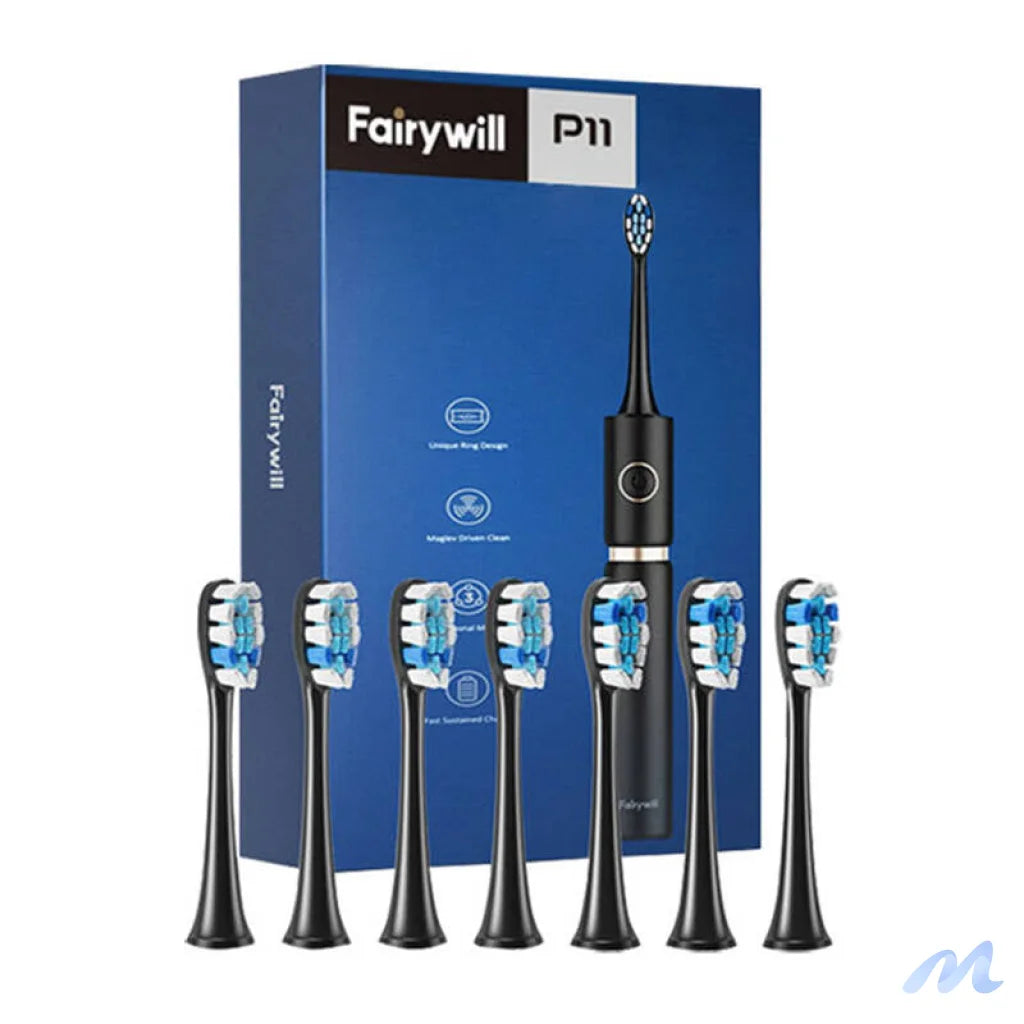 Sonic toothbrush with head set and case FairyWill FW-P11 (Black)