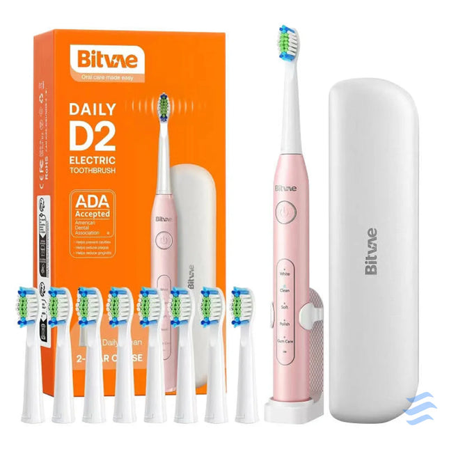 Sonic toothbrush with tips set holder and case D2 (pink) Sonic toothbrushes