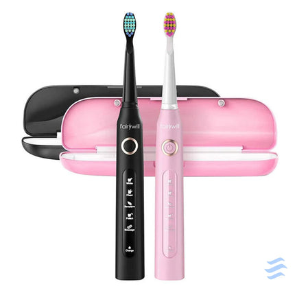 Sonic toothbrushes with head set and case FairyWill FW 507 (Black and pink) Sonic toothbrushes