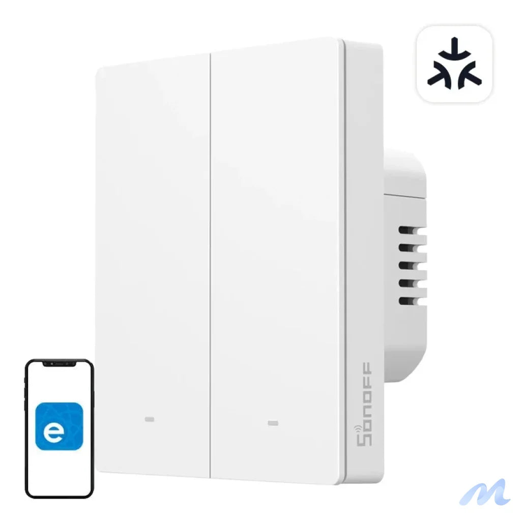 SONOFF M5-2C-80W WiFi Matter smart wall switch (2-channel, for frame)
