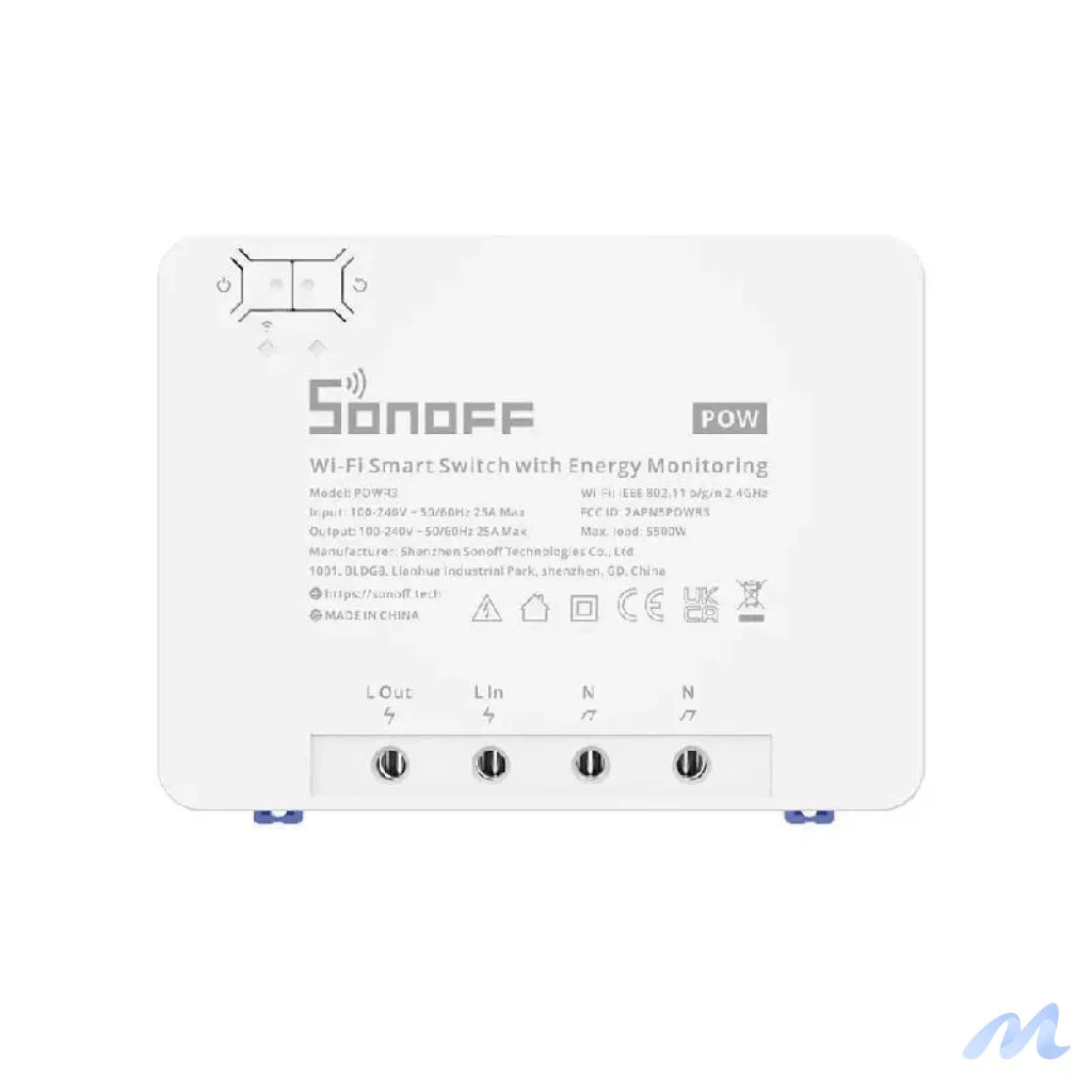 Sonoff POWR3 smart WiFi switch with current measurement function