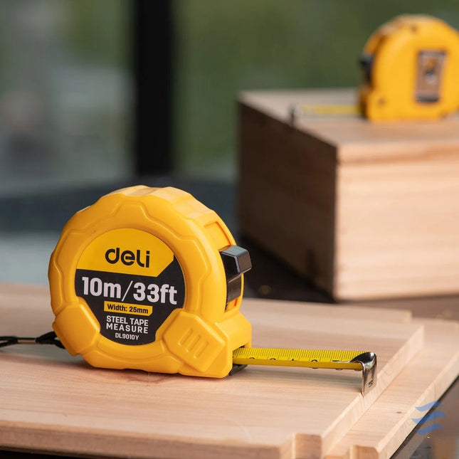 Steel Measuring Tape 10m/25mm Deli Tools EDL9010Y (yellow) Measuring tools