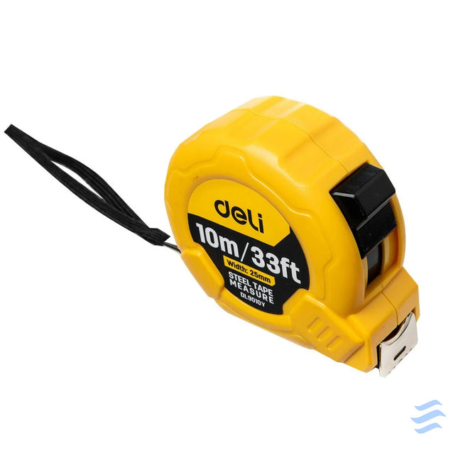Steel Measuring Tape 10m/25mm Deli Tools EDL9010Y (yellow) Measuring tools