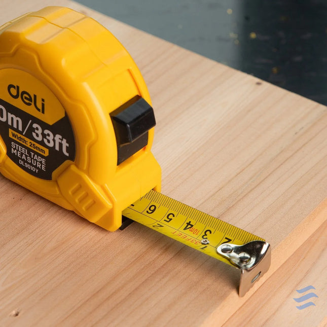 Steel Measuring Tape 10m/25mm Deli Tools EDL9010Y (yellow) Measuring tools
